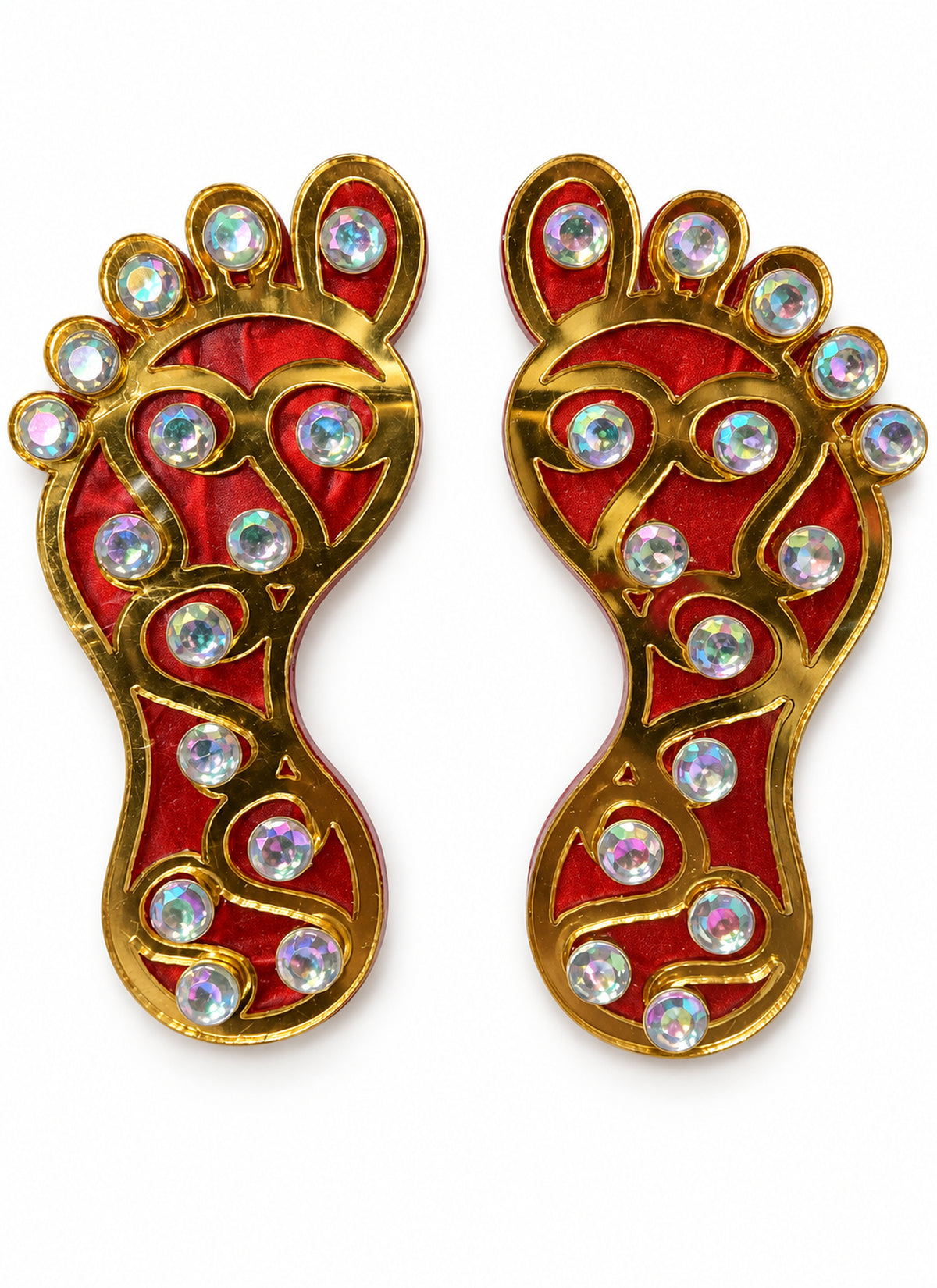 Madhoor Lakshmi Feet Pagla Red 2.5 Inches 1 Pair