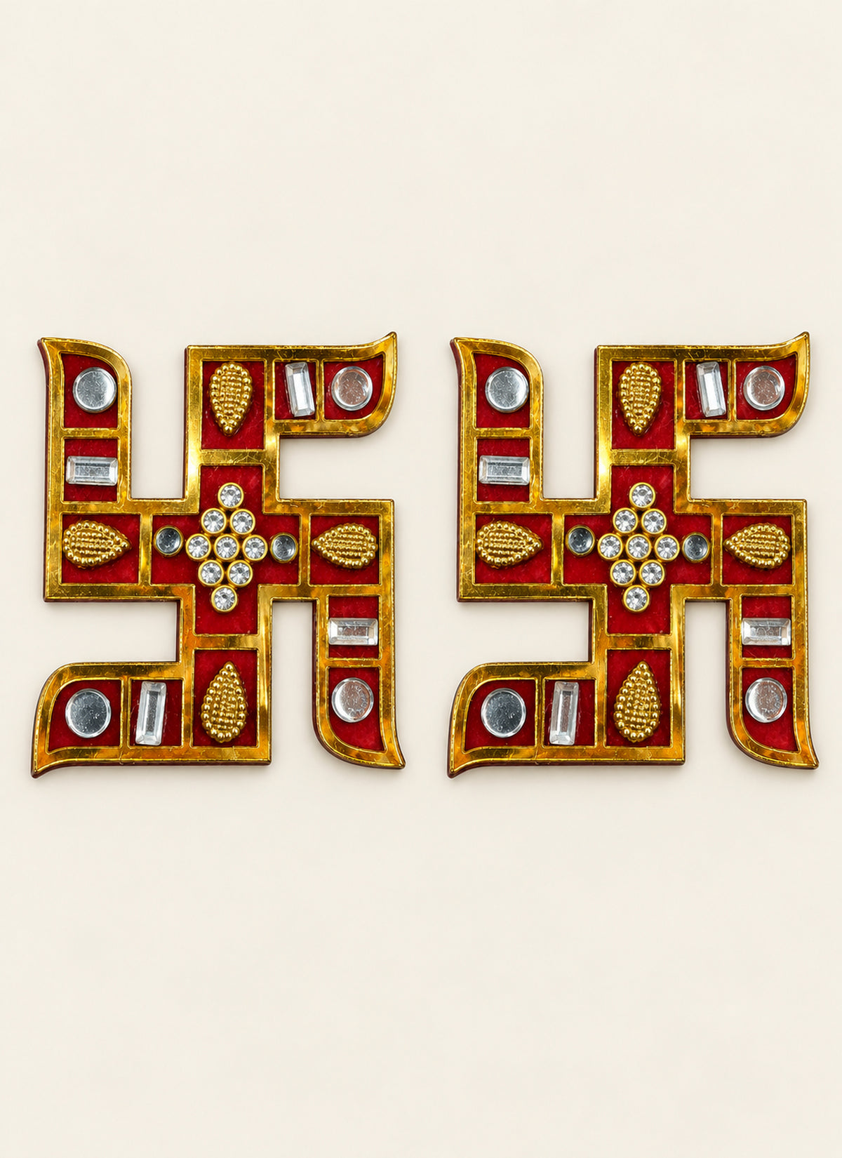 Madhoor Swastik Sticker Red 2 Inches 1 Pair