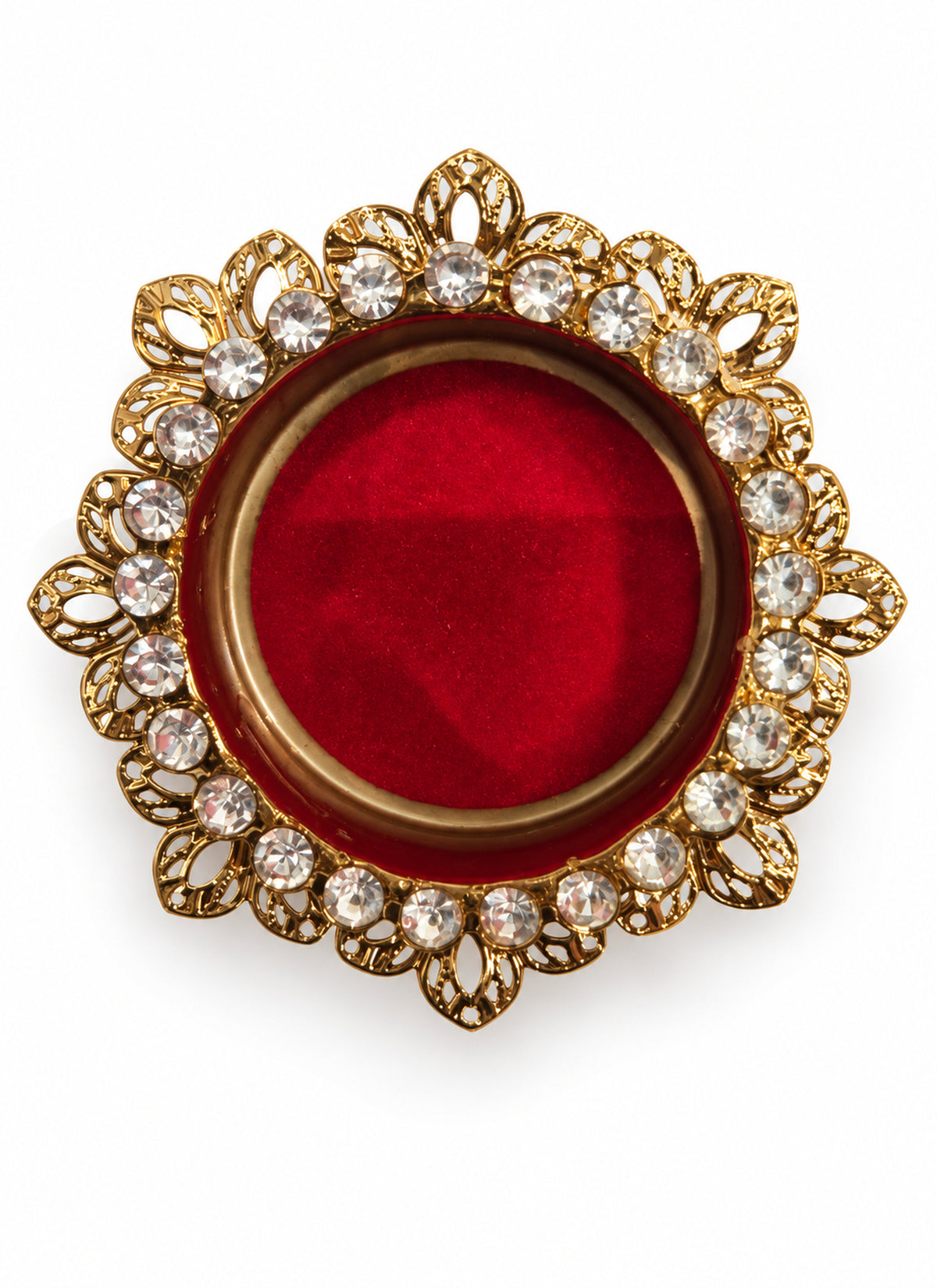 Madhoor Velvet Tealight Holder Gold-Tone 1 Piece
