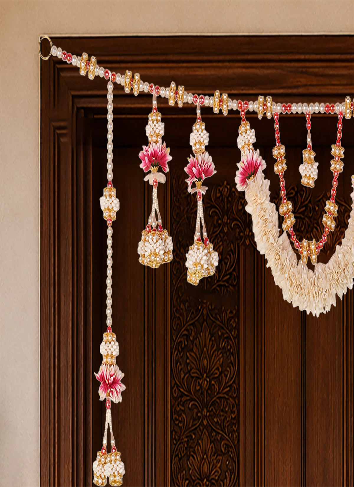 Madhoor Jasmine Toran White Pink 3 Feet