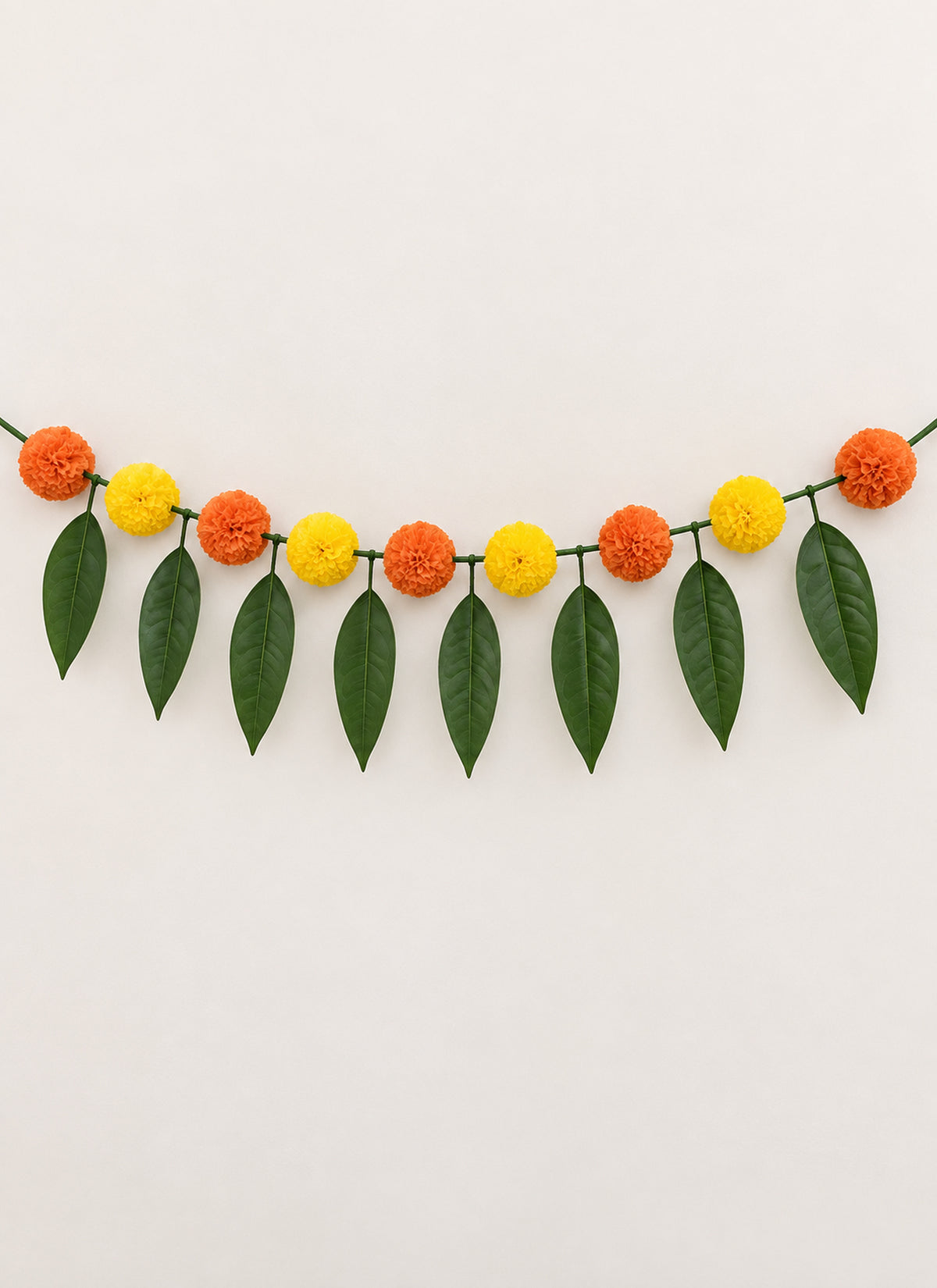 Madhoor Marigold Toran Yellow Orange 3 Feet