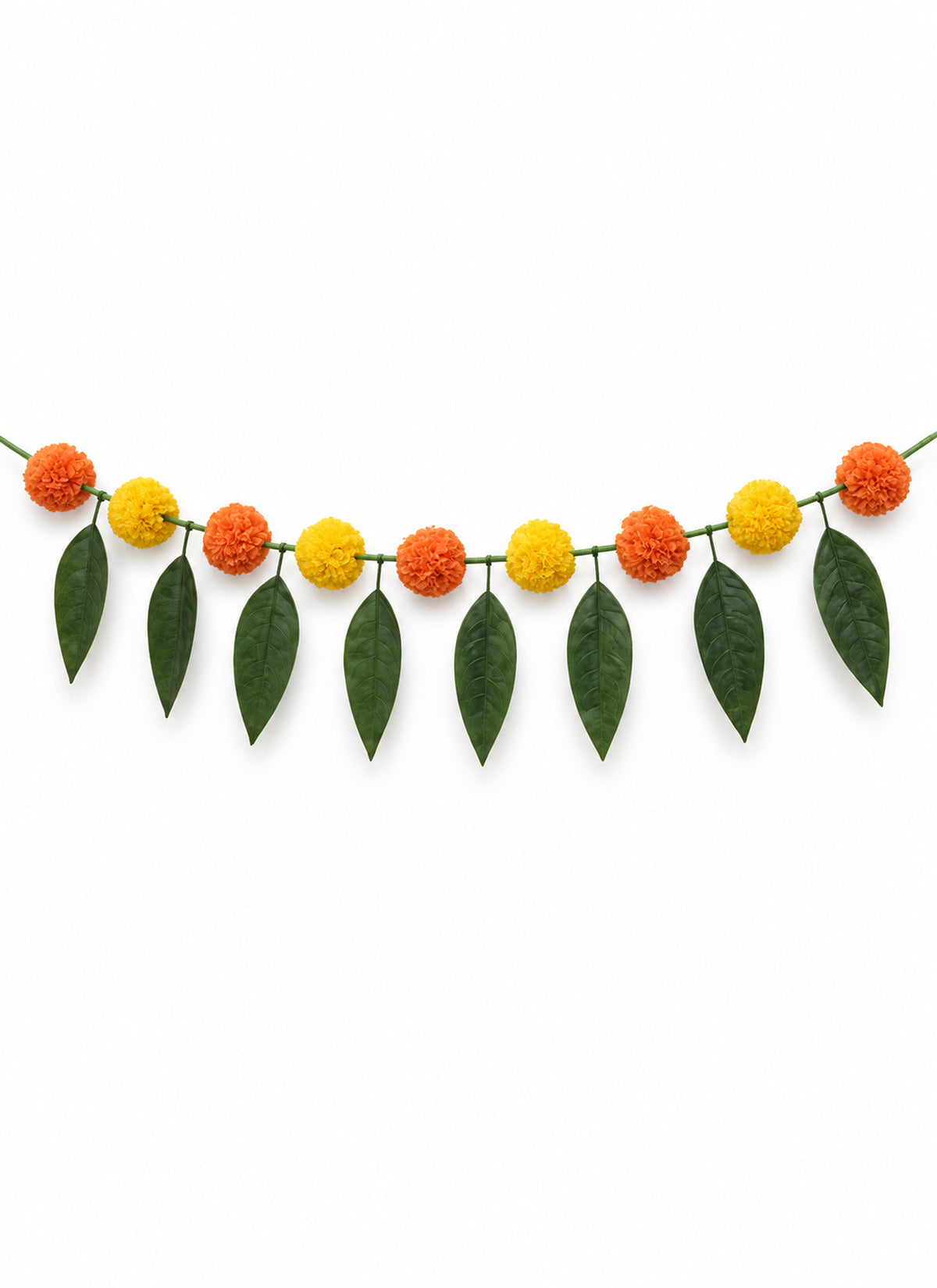 Madhoor Marigold Toran Yellow Orange 3 Feet