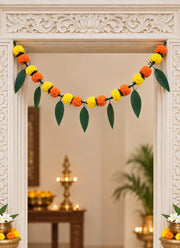 Madhoor Marigold Leaf Toran Yellow Orange Green 1 Piece