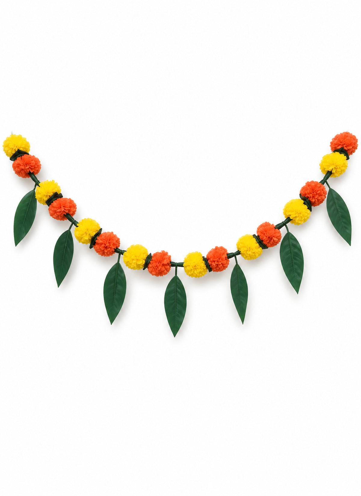 Madhoor Marigold Leaf Toran Yellow Orange Green 1 Piece