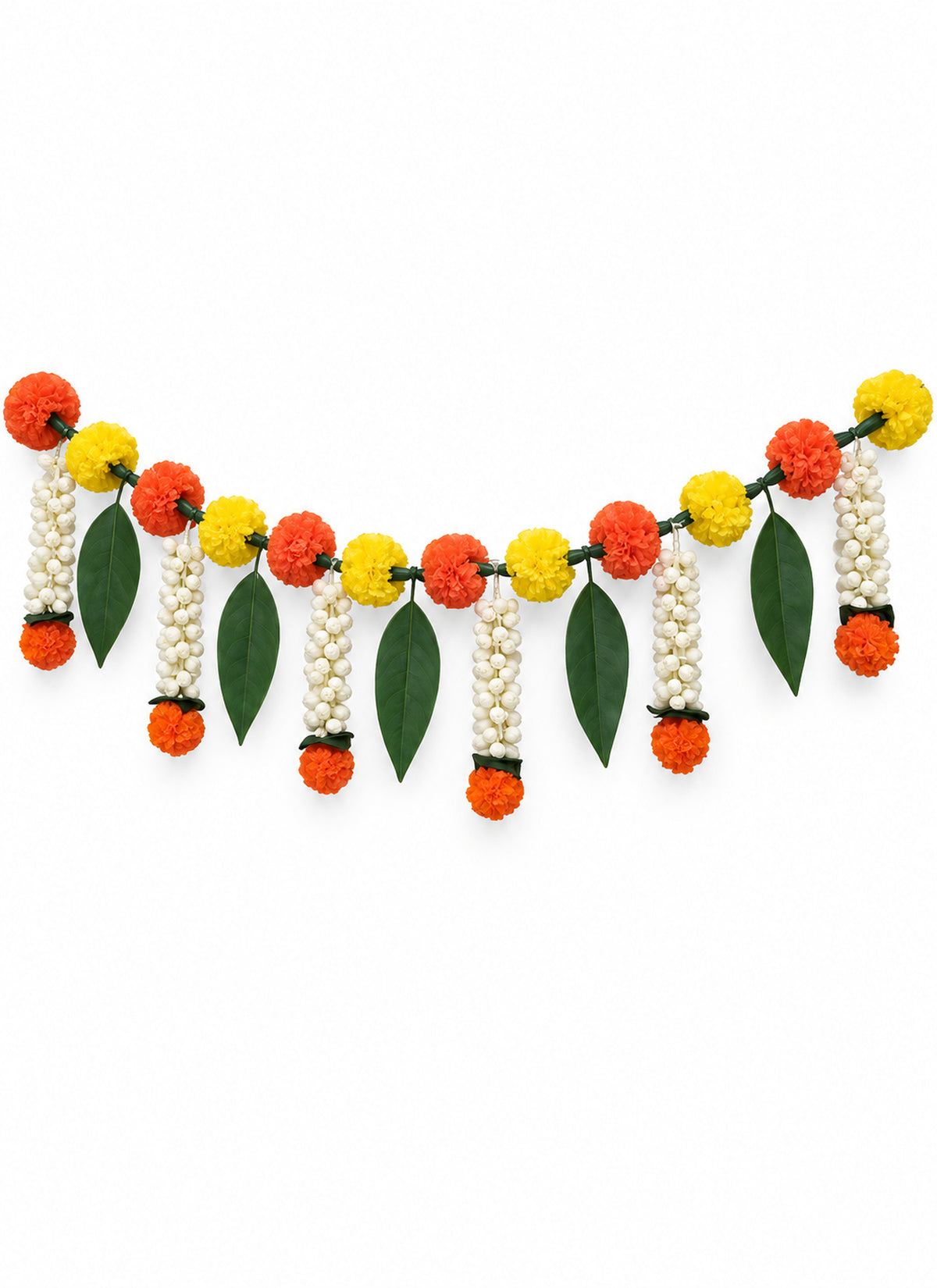 Madhoor Marigold Jasmine Toran Yellow Orange Green 1 Piece