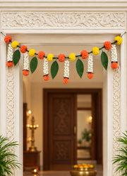 Madhoor Marigold Jasmine Toran Yellow Orange Green 1 Piece