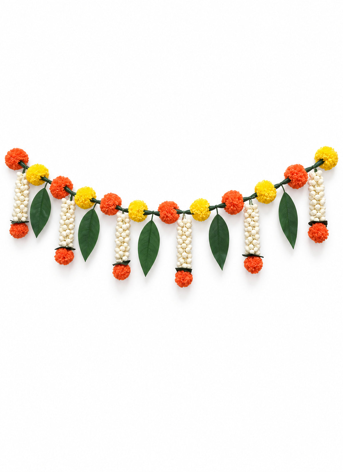 Madhoor Marigold Jasmine Toran Yellow Orange Green 1 Piece