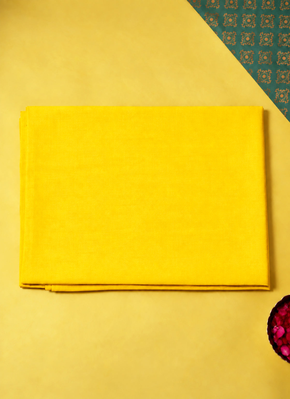 Madhoor Pure Cotton Pooja Cloth Yellow 1.25 Yard