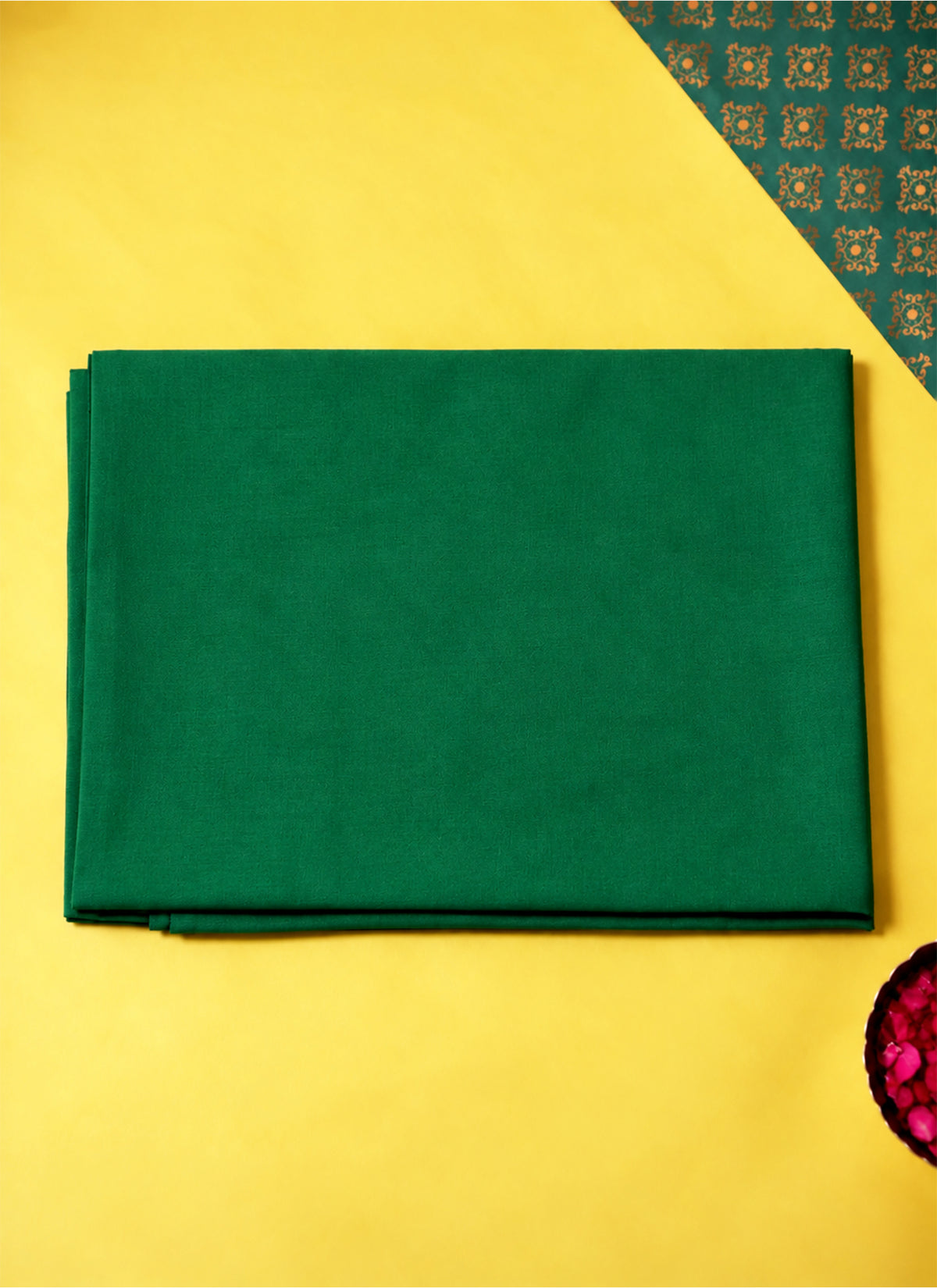 Madhoor Pure Cotton Pooja Cloth Green 1.25 Yard