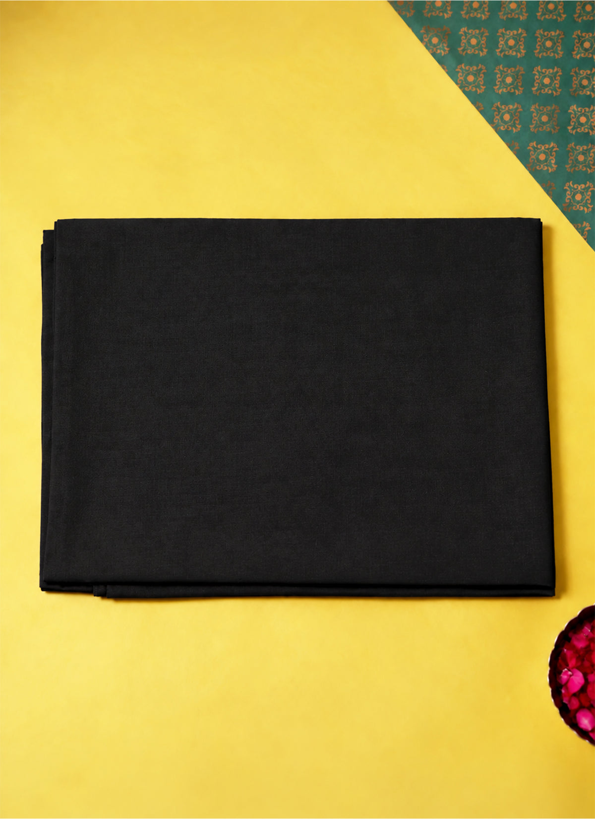 Madhoor Pure Cotton Pooja Cloth Black 1.25 Yard