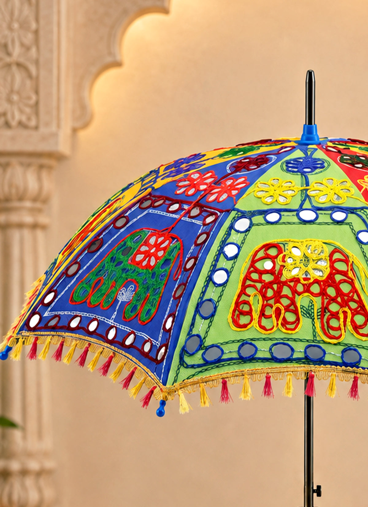 Madhoor Elephant Deity Idol Umbrella Multicolour 1 Piece