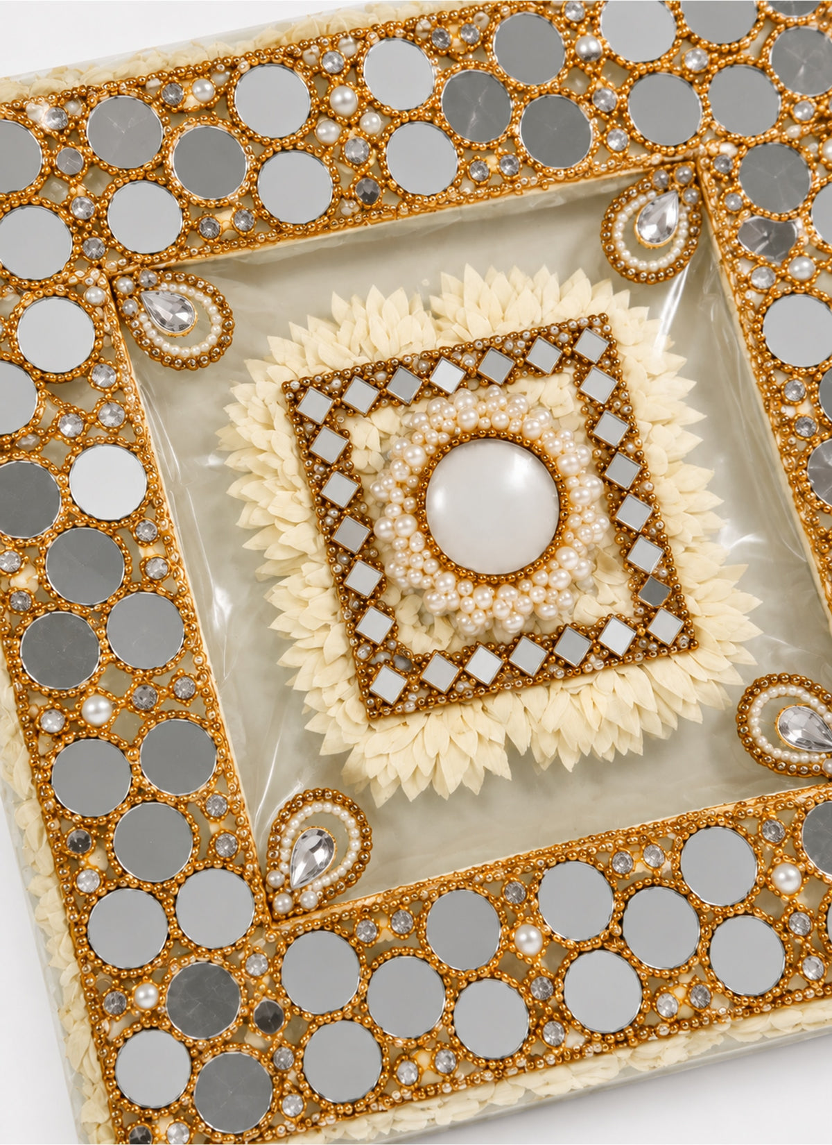 Madhoor Mirror Rangoli Gold-Tone Ivory 1 Piece