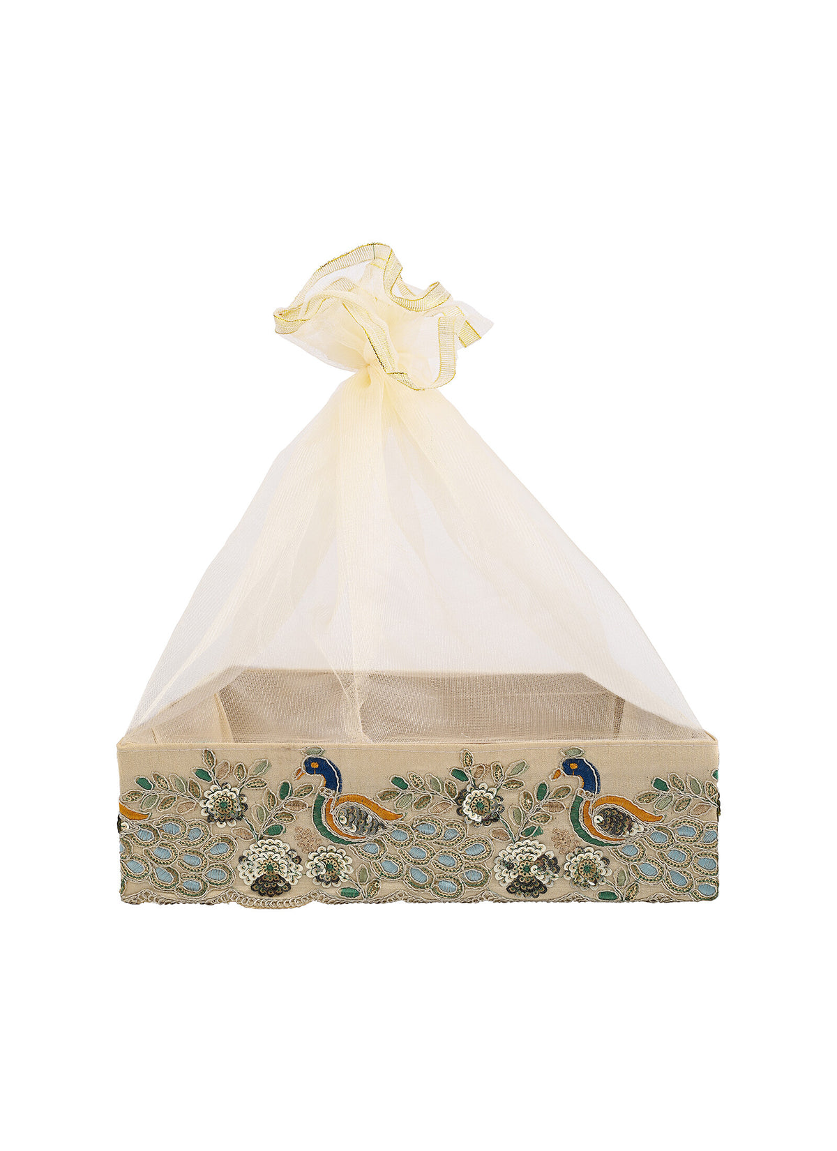 Madhoor Basket Jute Cream Fuchsia 12X12 Inches 1 Piece
