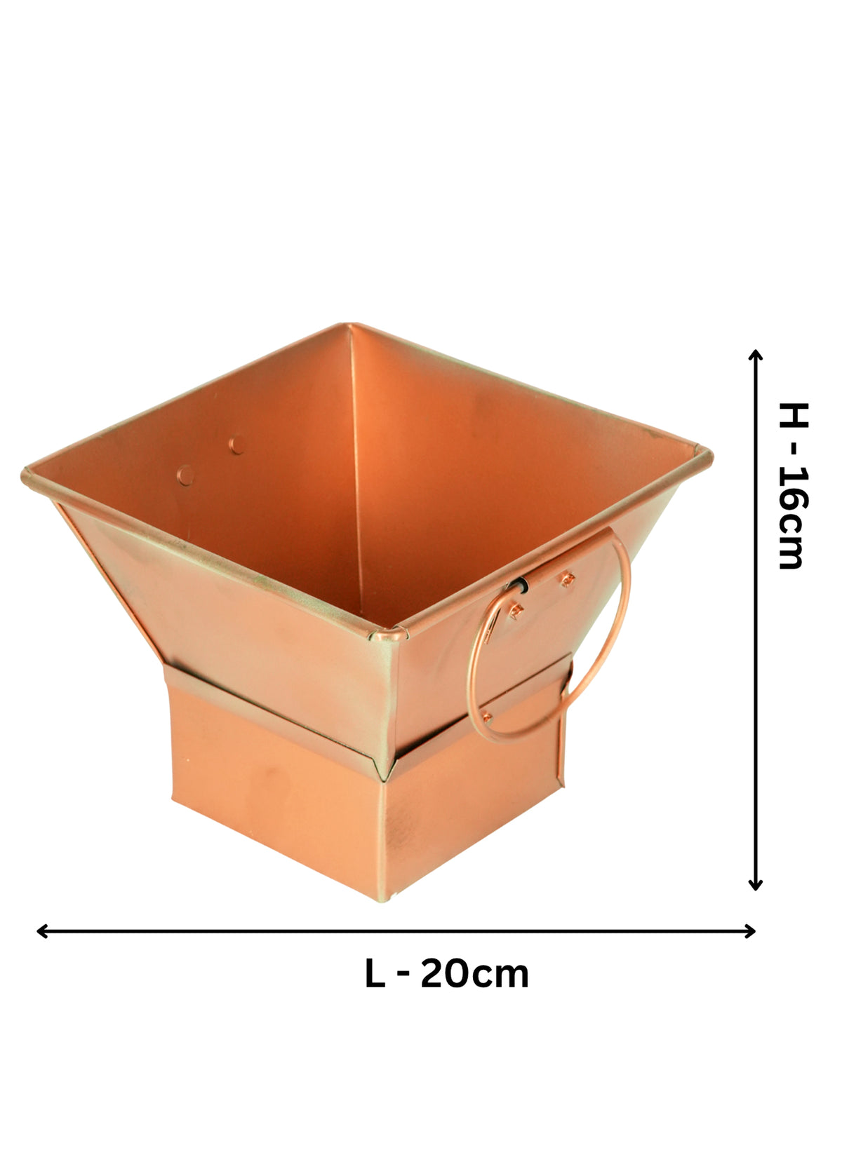 Madhoor Metal Copper Plated Havan Kund 5 x 5 x 4 Inches 1 Piece