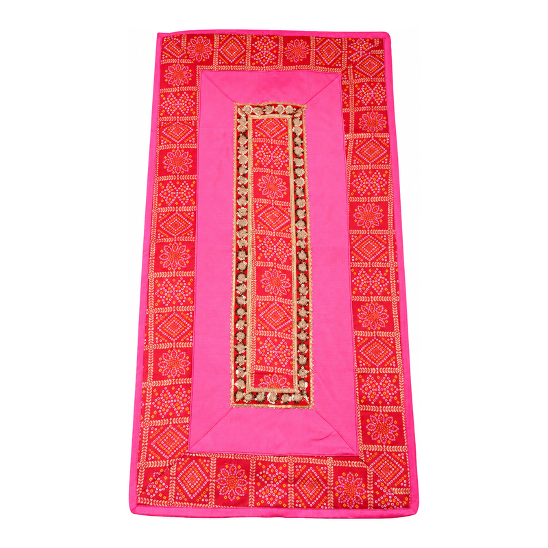 Madhoor Gota Patti Pooja Aasan Pink 20 x 40 Inches