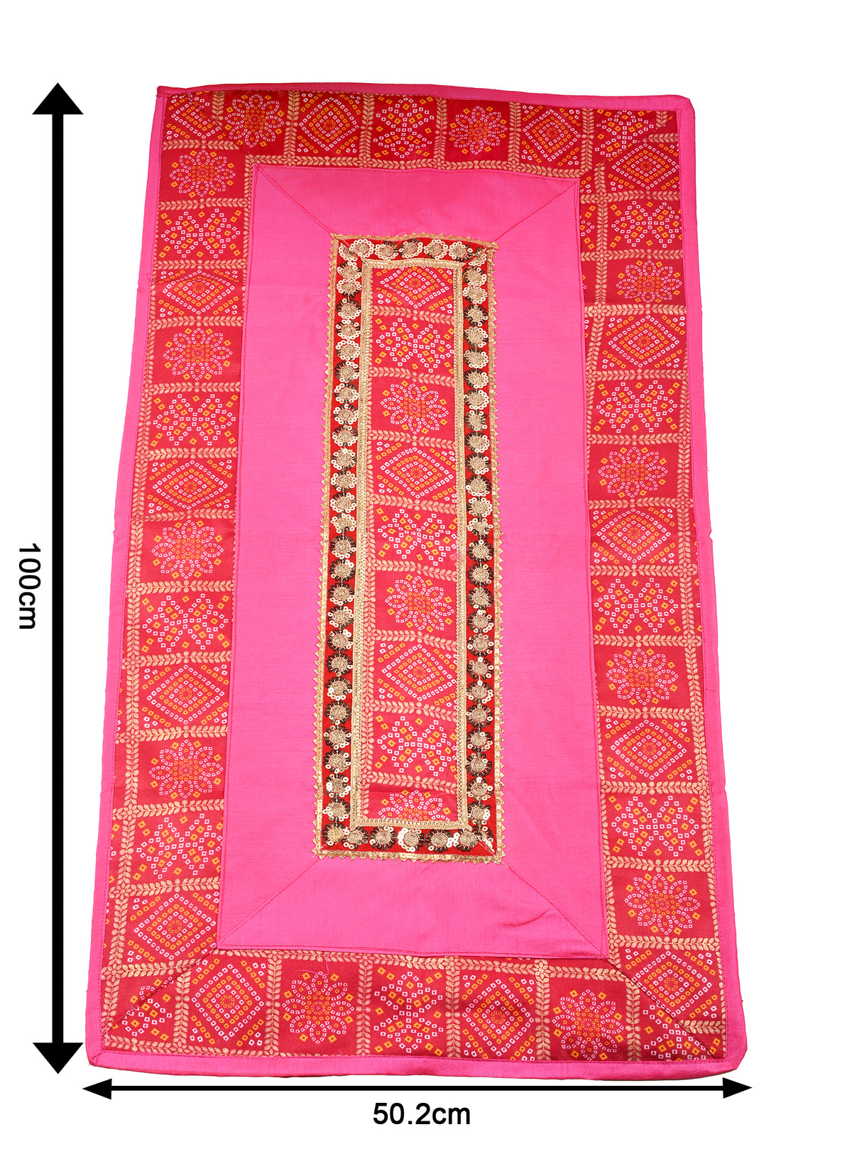 Madhoor Gota Patti Pooja Aasan Pink 20 x 40 Inches