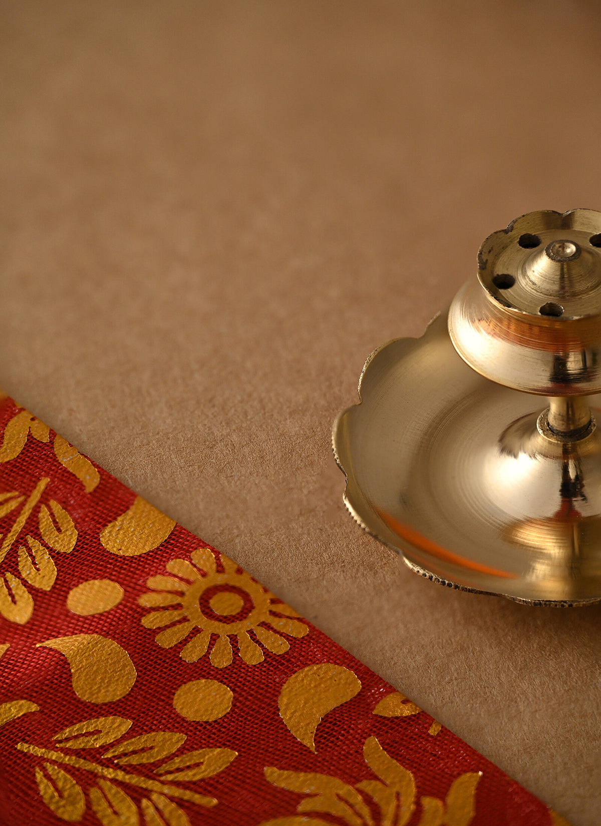 Madhoor Brass Agarbatti Holder Gold-Tone 1.5 Inches 1 Piece