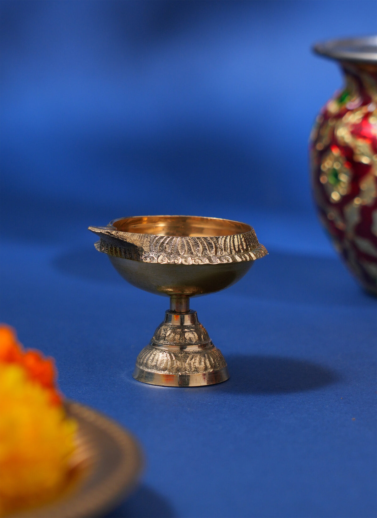 Madhoor Kuber Brass Diya Gold-Tone 5 cm 1 Piece