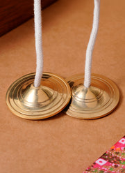 Madhoor Manjira Brass Pooja Accessory Gold-Tone 1 Set
