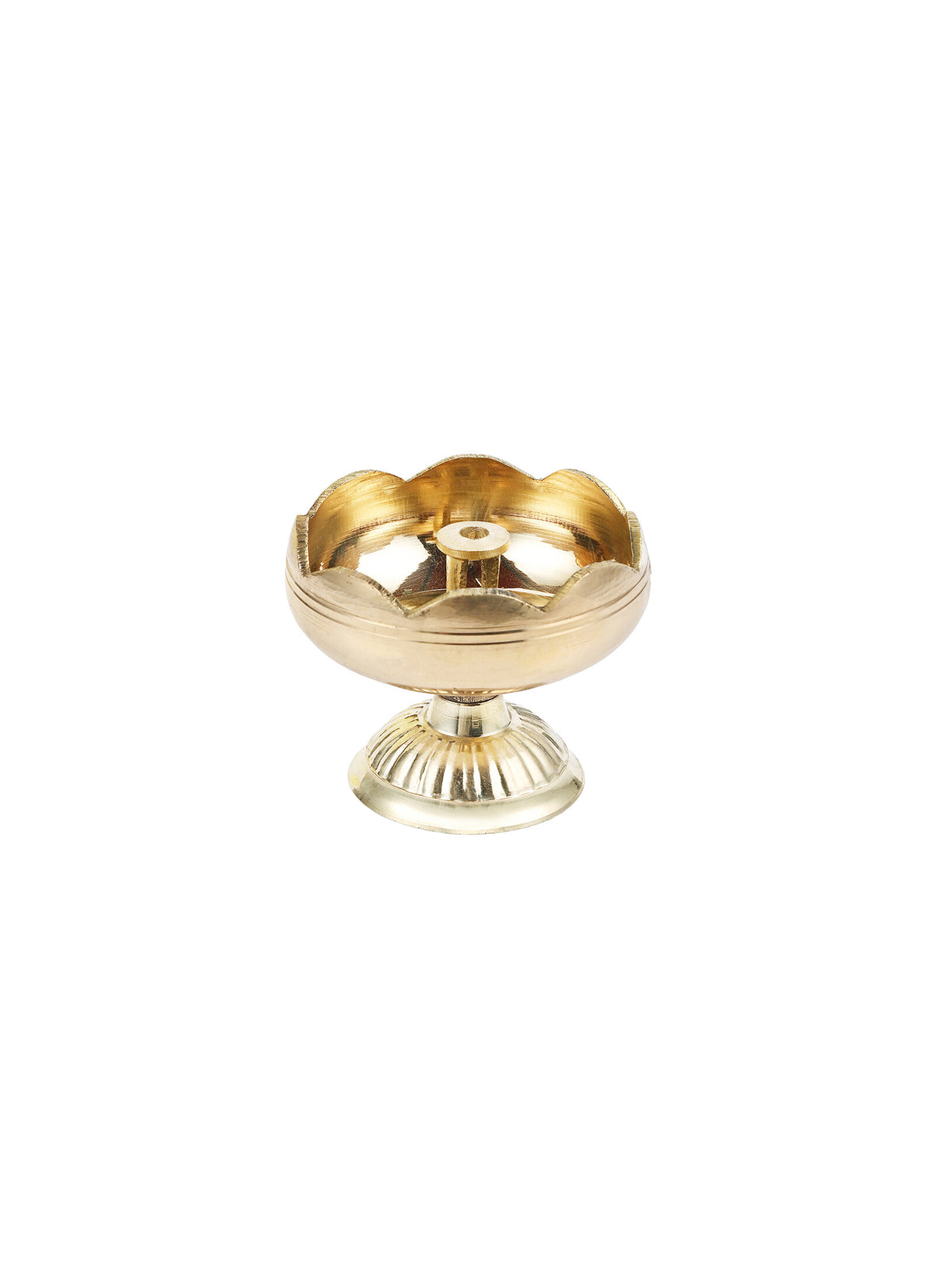 Madhoor Tomato Nanada Brass Diya Gold-Tone 5 cm 1 Piece