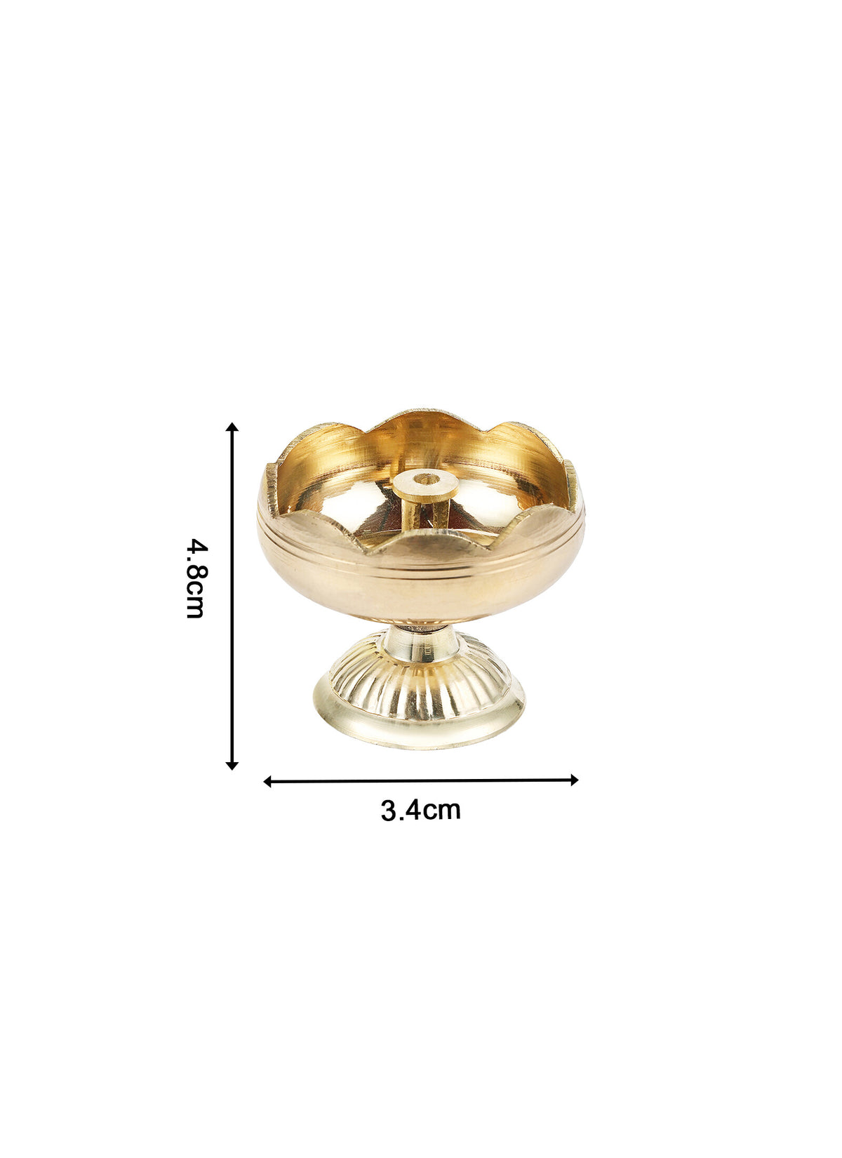 Madhoor Tomato Nanada Brass Diya Gold-Tone 5 cm 1 Piece