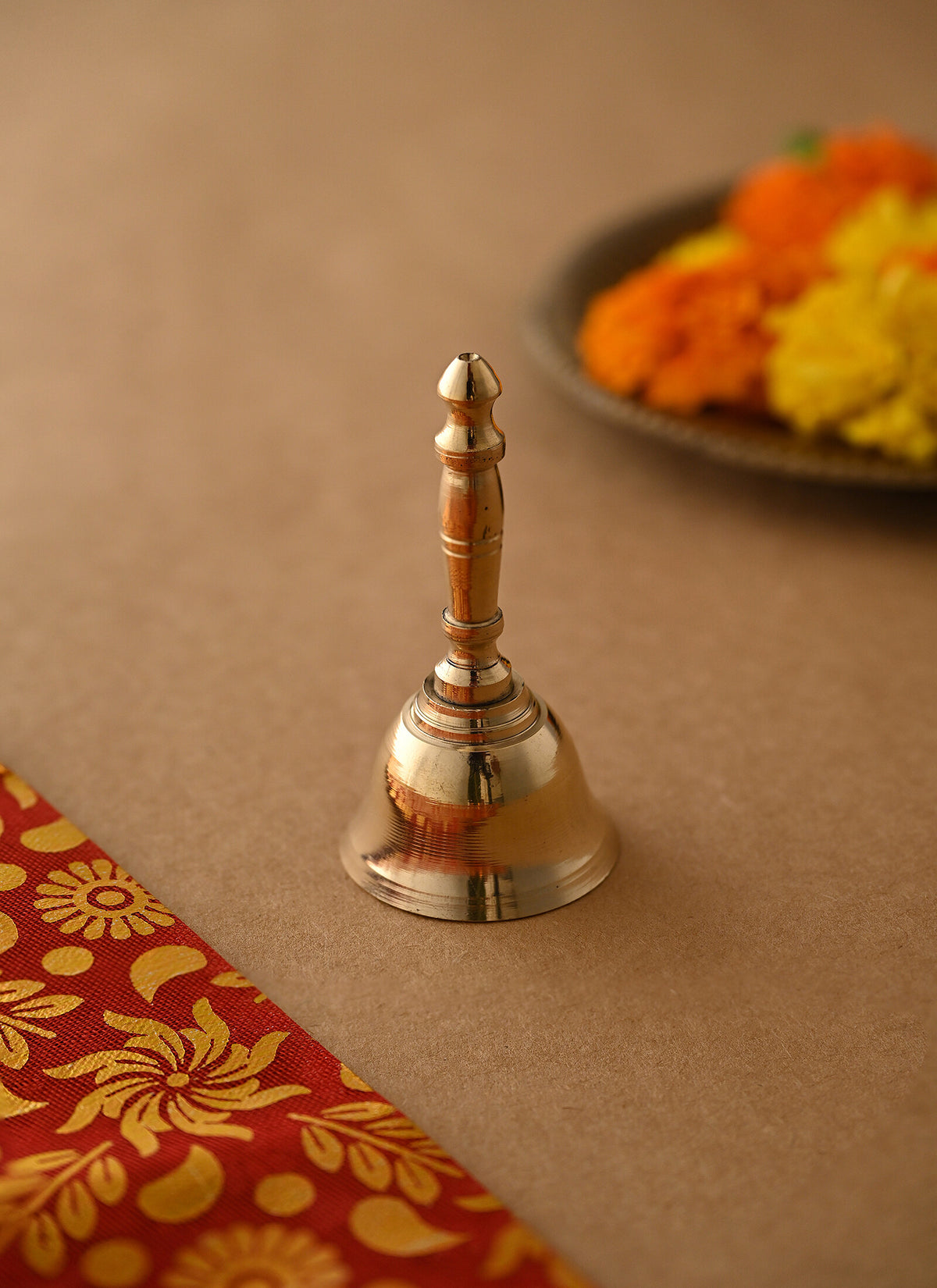 Madhoor Brass Pooja Bell Gold-Tone 8.5 cm 1 Piece