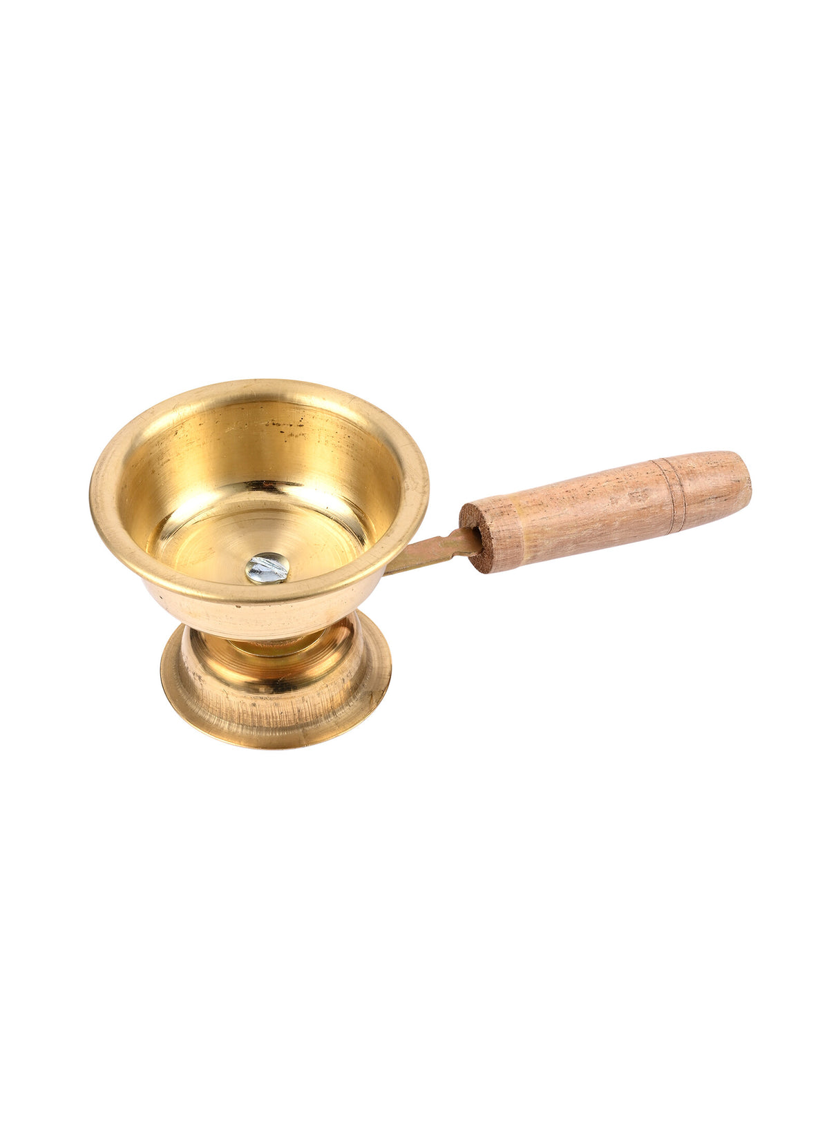 Madhoor Dhuparat Brass Pooja Thali Gold-Tone Brown 6.5 cm 1 Piece