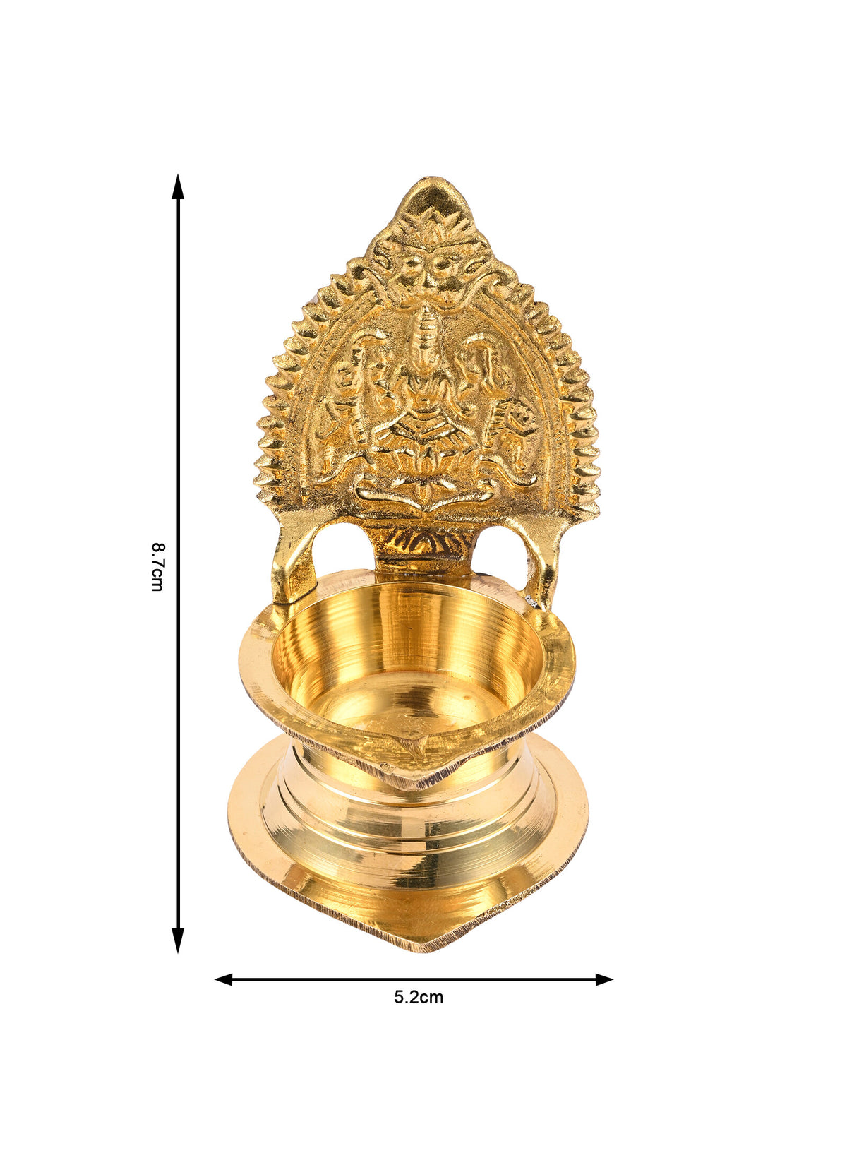 Madhoor Gajalakshmi Brass Diya Gold-Tone 9.5 cm 1 Piece