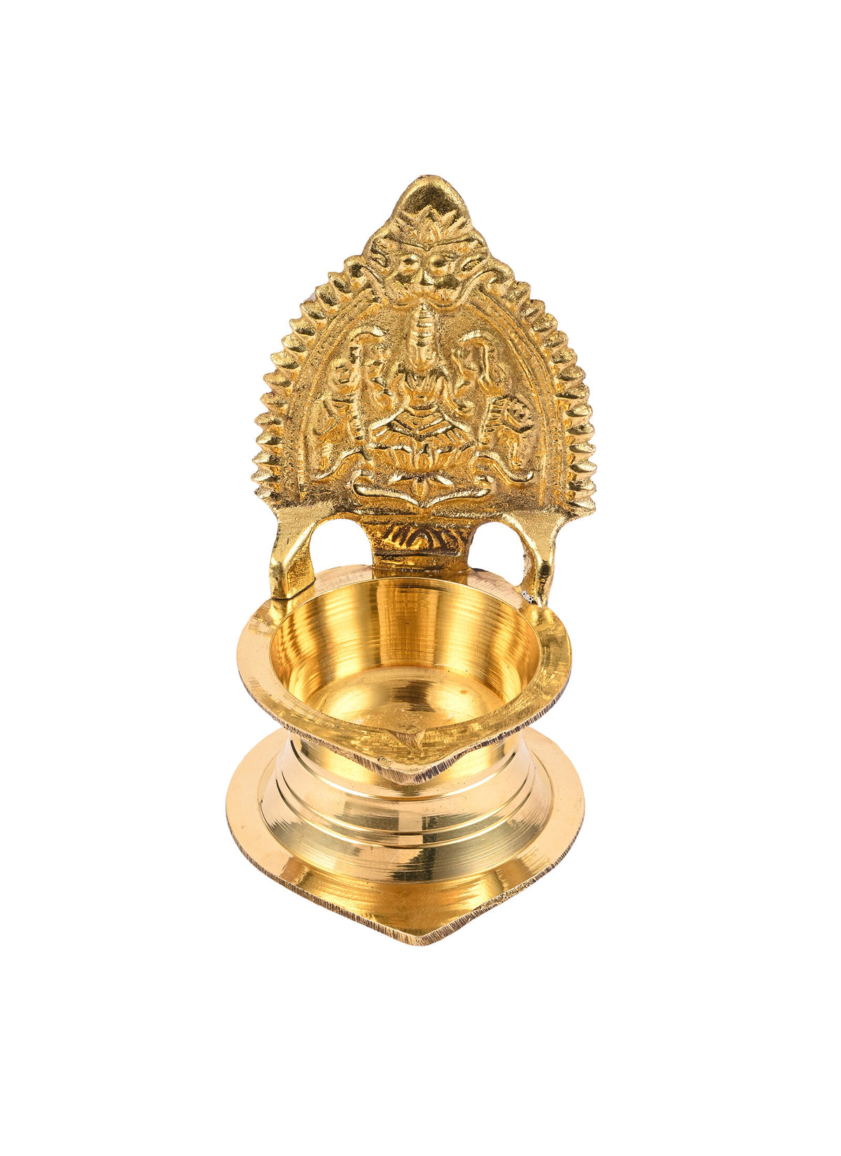 Madhoor Gajalakshmi Brass Diya Gold-Tone 9.5 cm 1 Piece