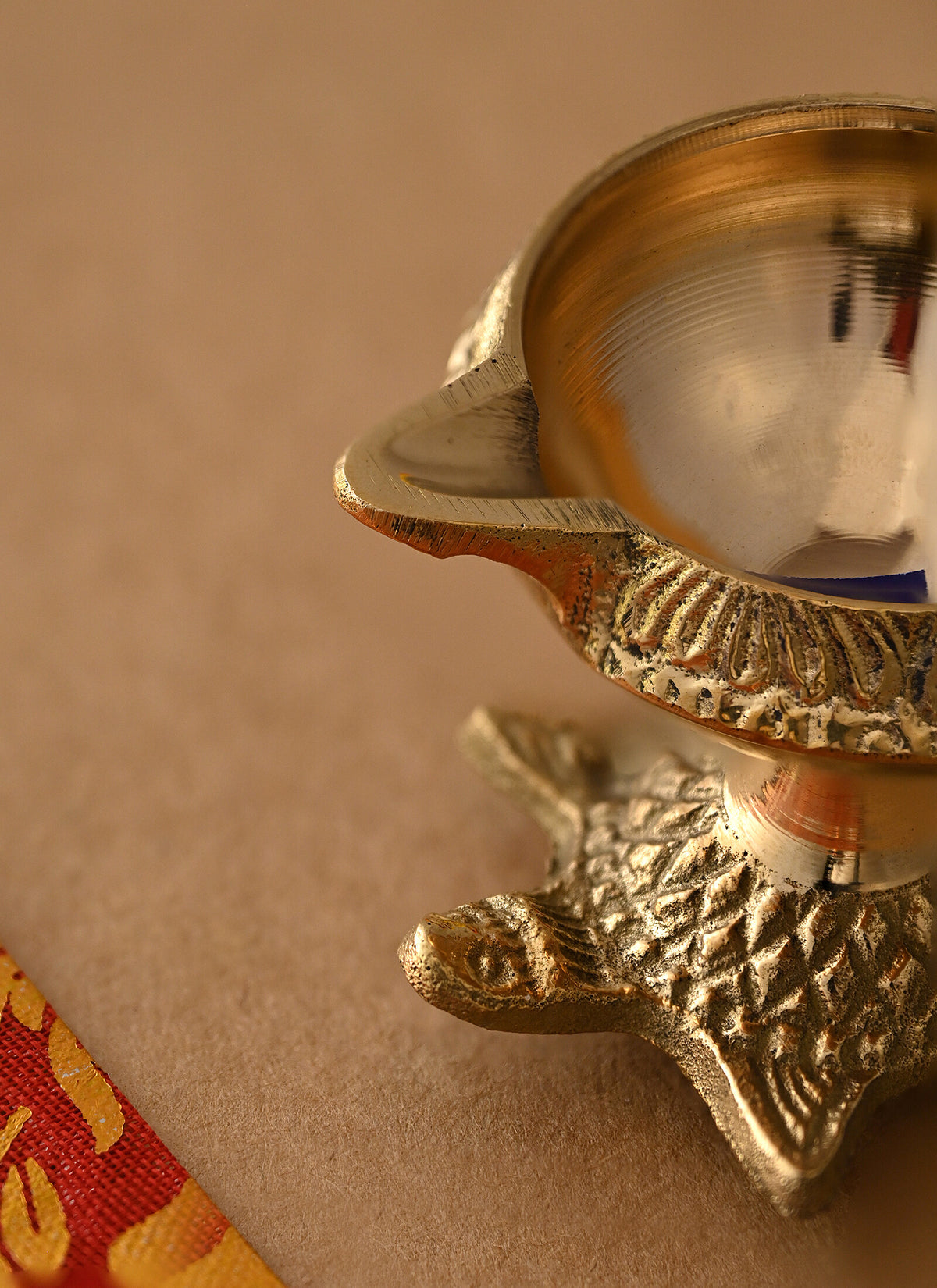 Madhoor Vastu Turtle Brass Diya Gold-Tone 5.5 cm 1 Piece