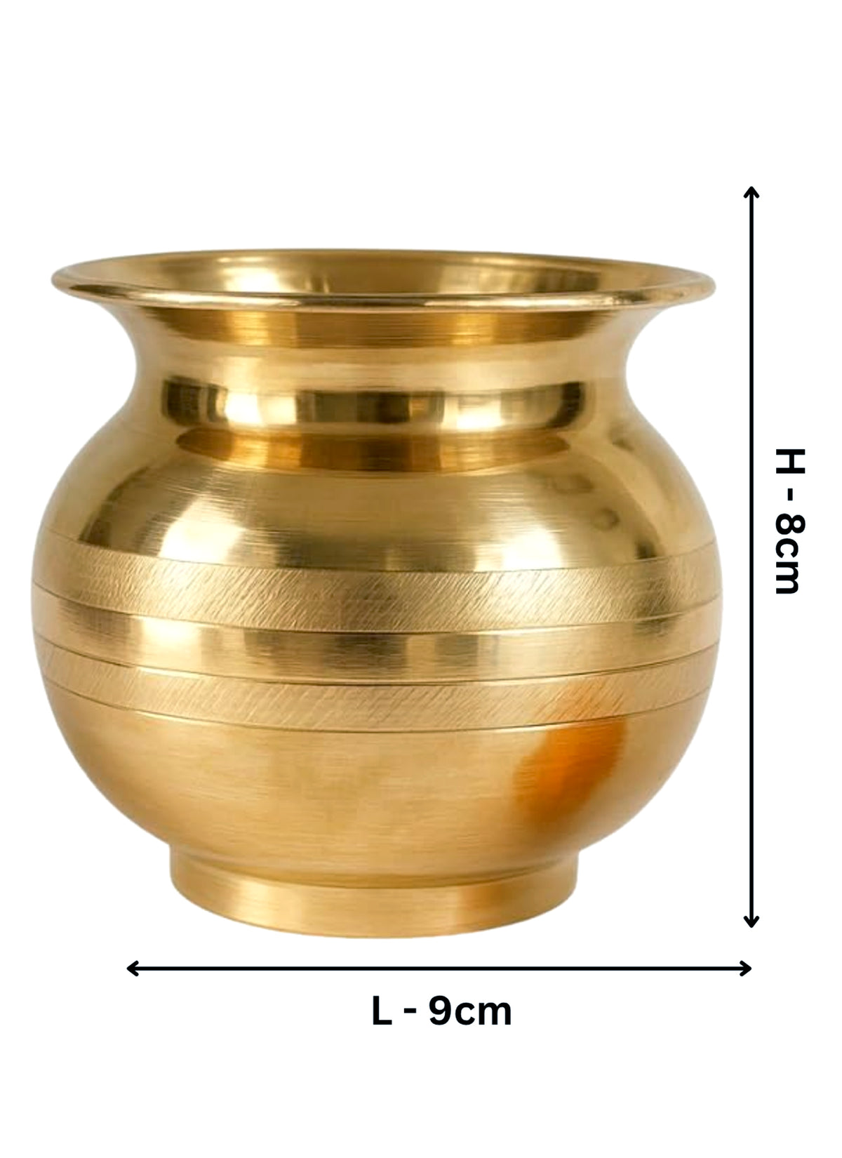 Madhoor Kalash Brass Pooja Accessory Gold-Tone 8 cm 1 Piece