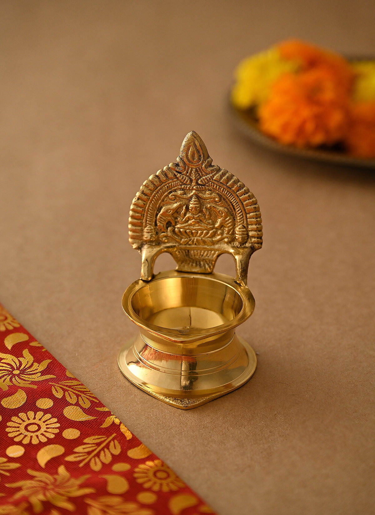 Madhoor Kamakshi No2 Brass Diya Gold-Tone 1 Piece