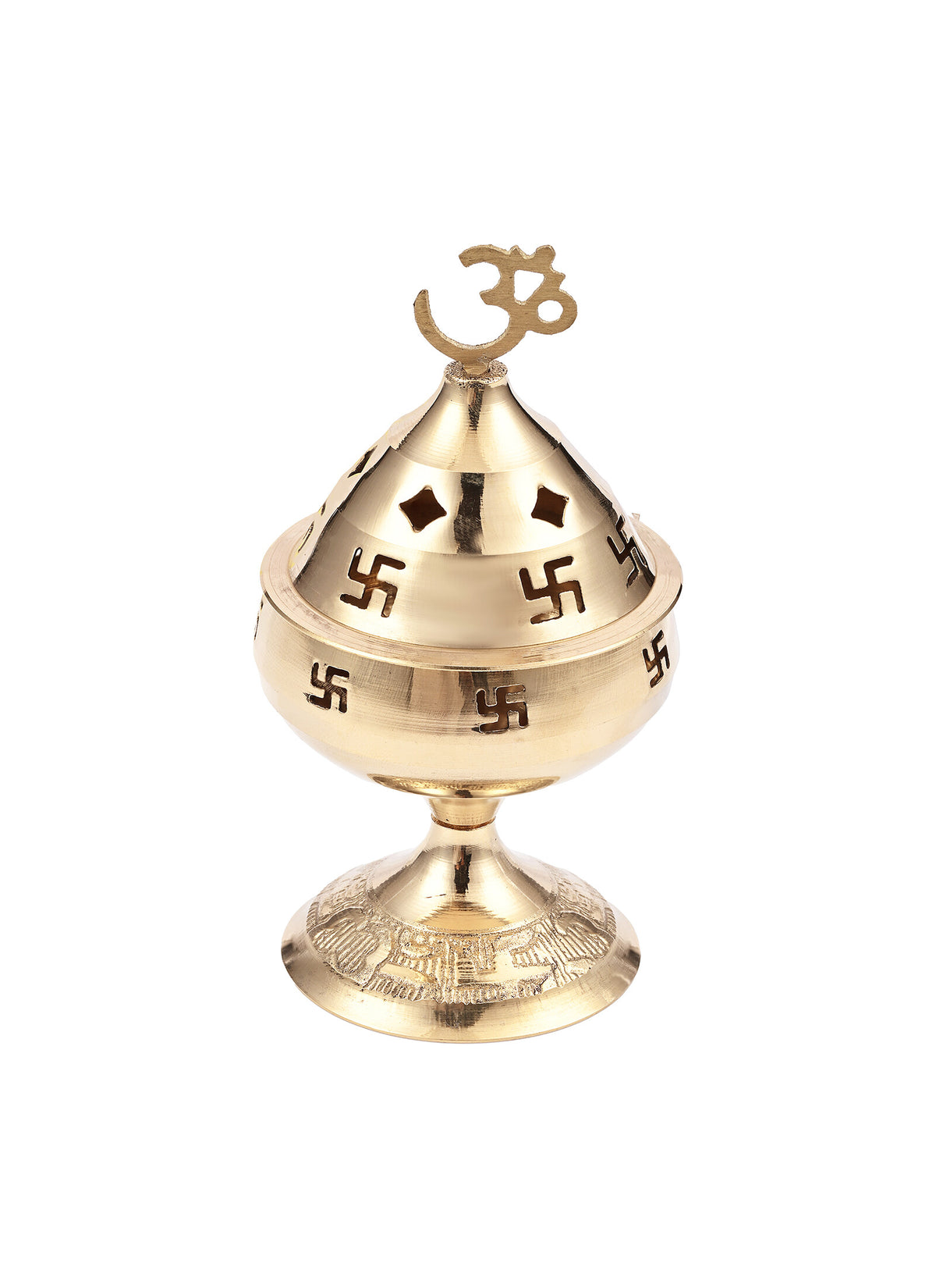 Madhoor Akhand Diya Swastik Om Gold-Tone 15 cm 1 Piece