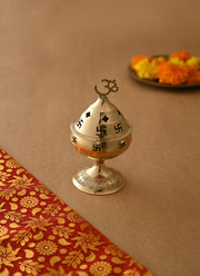 Madhoor Akhand Diya Swastik Om Gold-Tone 15 cm 1 Piece