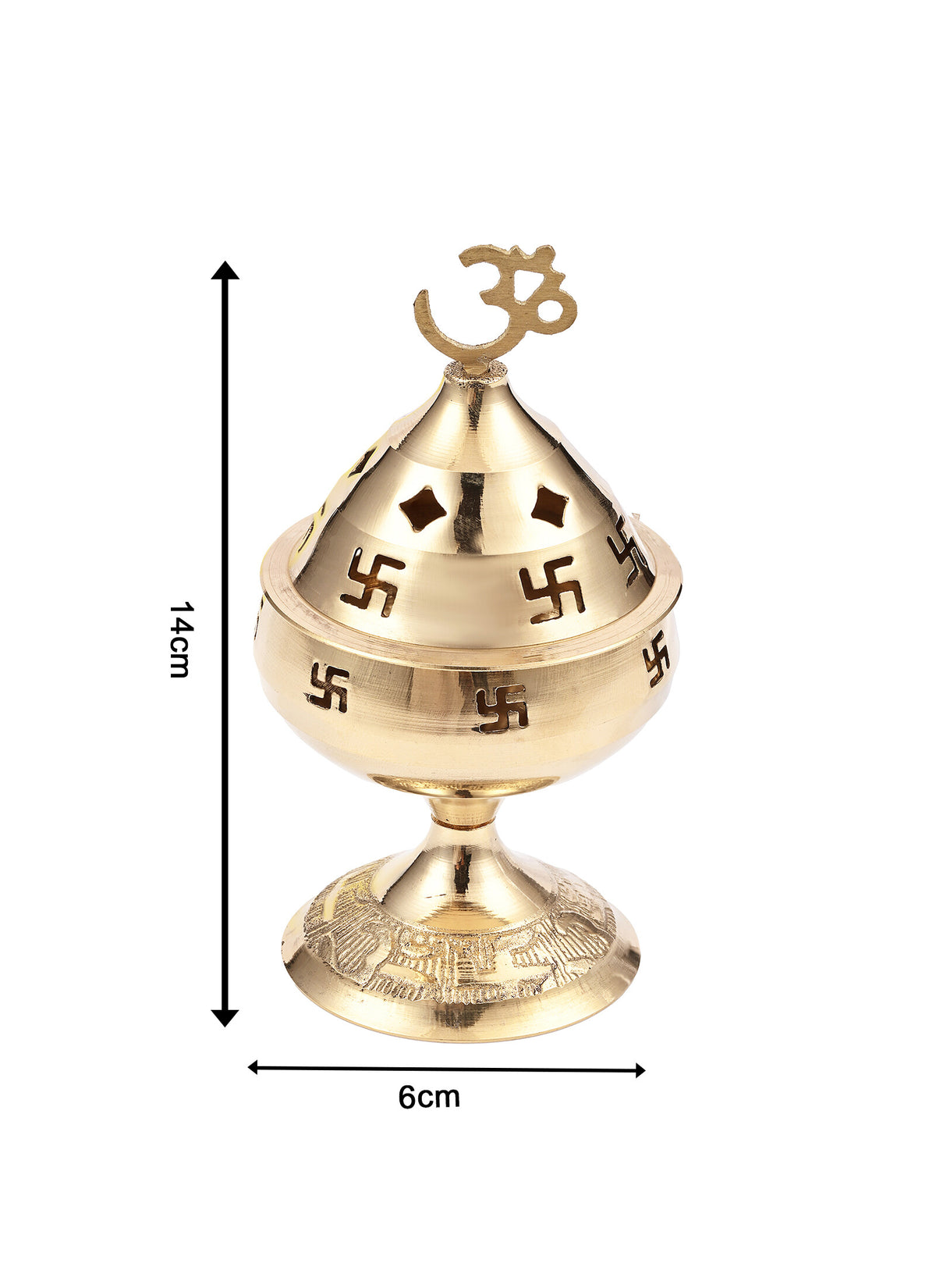 Madhoor Akhand Diya Swastik Om Gold-Tone 15 cm 1 Piece