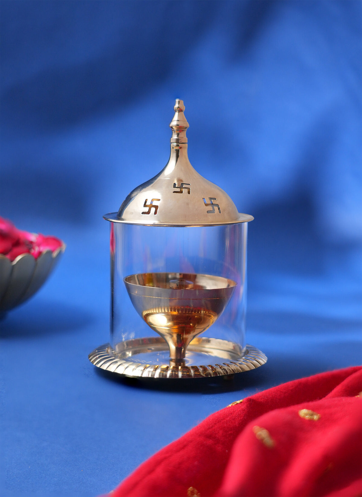 Madhoor Ambe Jyot Akhand Diya Gold-Tone 16 cm 1 Piece