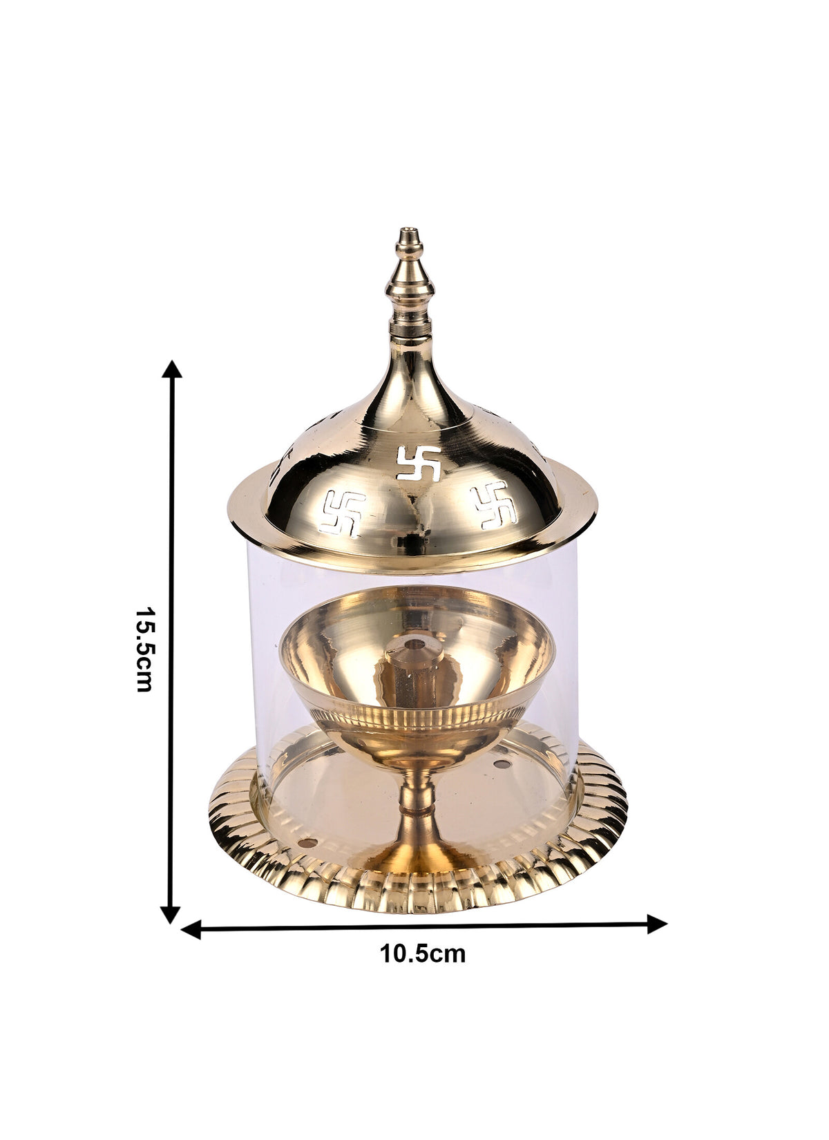 Madhoor Ambe Jyot Akhand Diya Gold-Tone 16 cm 1 Piece