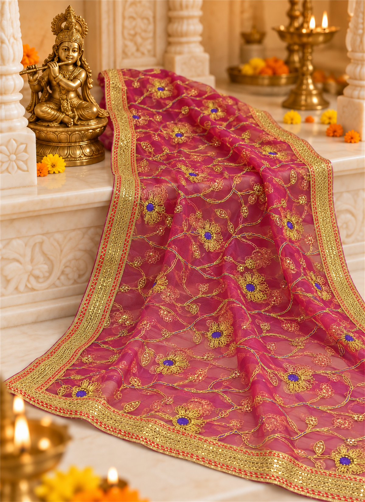 Madhoor Jaal Deity Idol Chunri Rani Pink 20 x 40 Inches