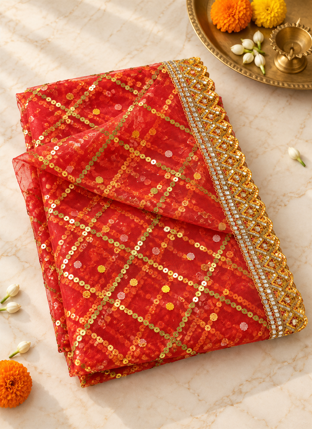 Madhoor Ethnic Deity Idol Chunri Red 2m