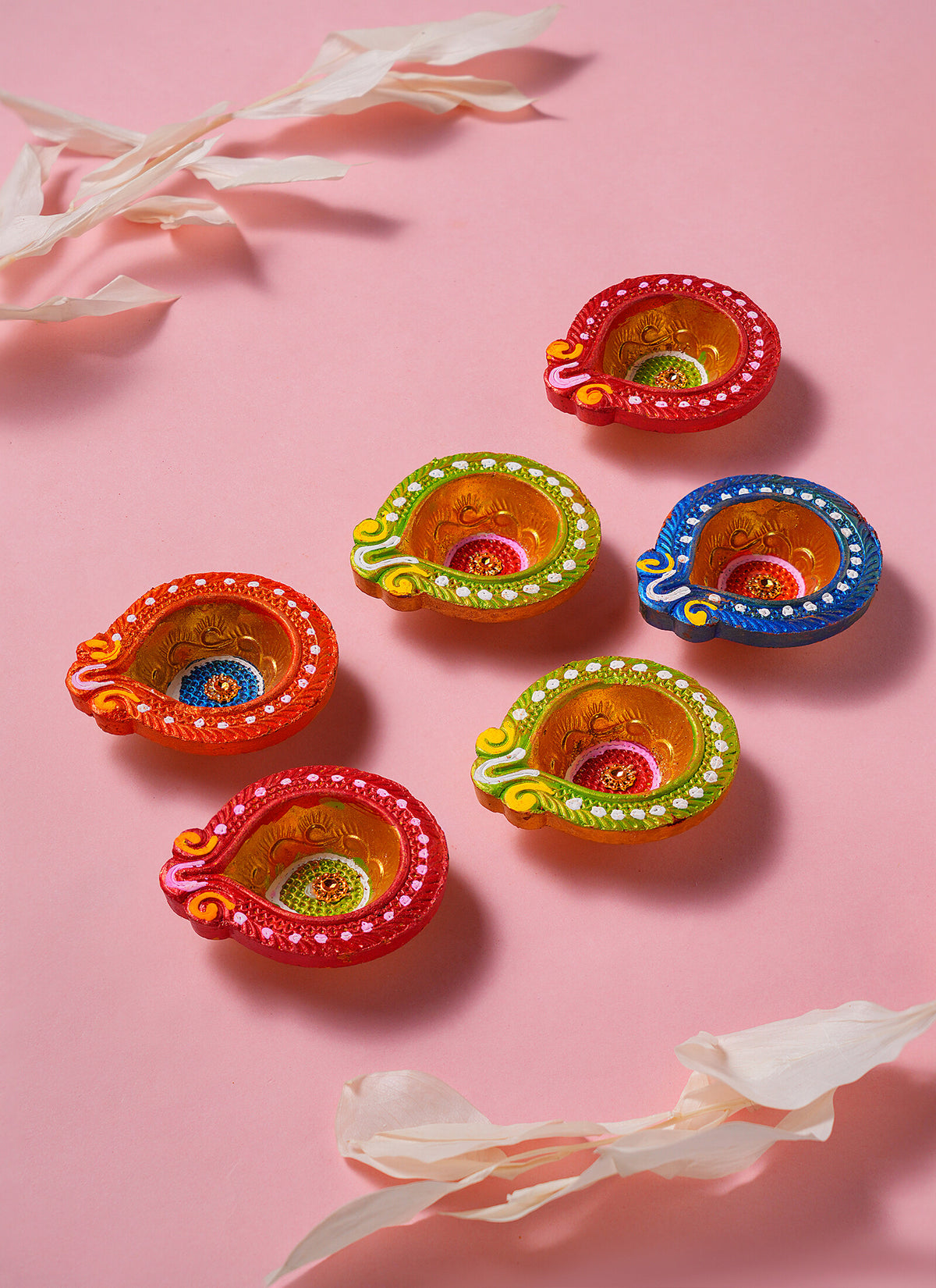Madhoor Pearl Set6 Diya Multicolour