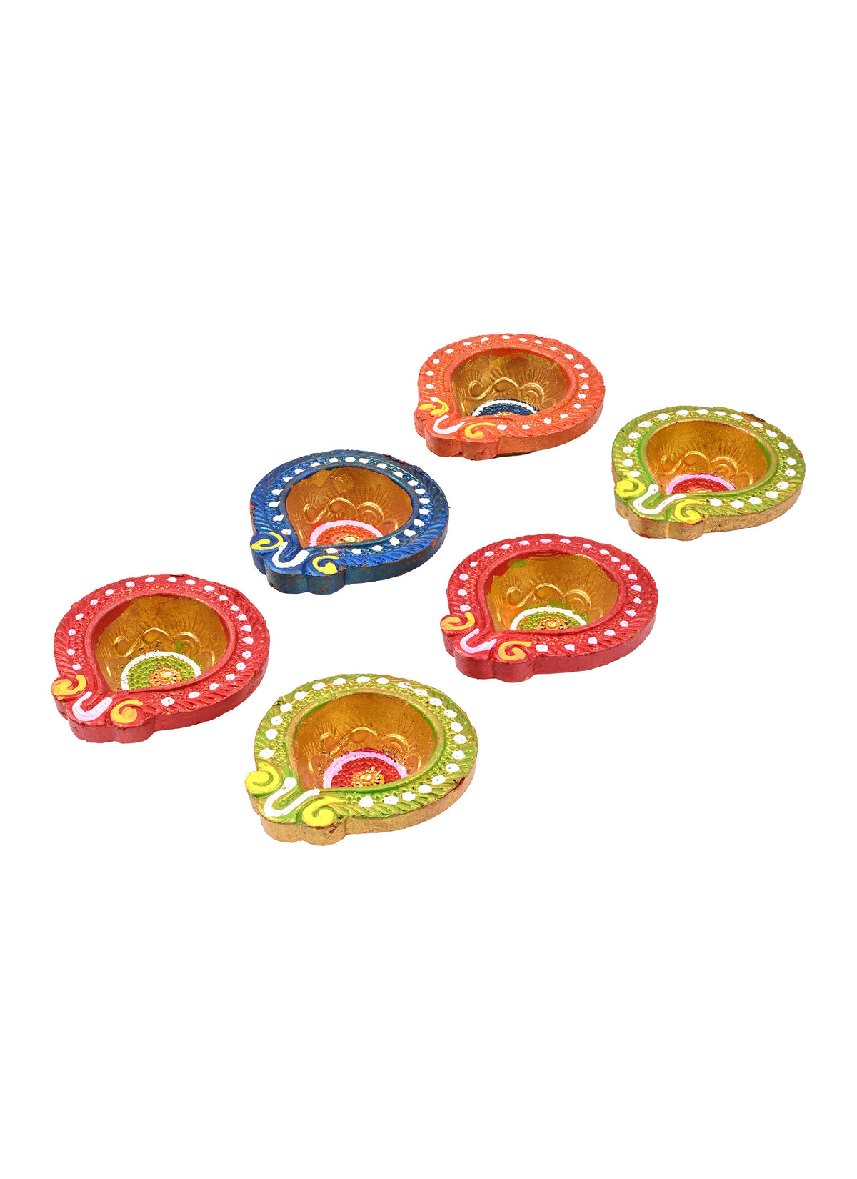 Madhoor Pearl Set6 Diya Multicolour