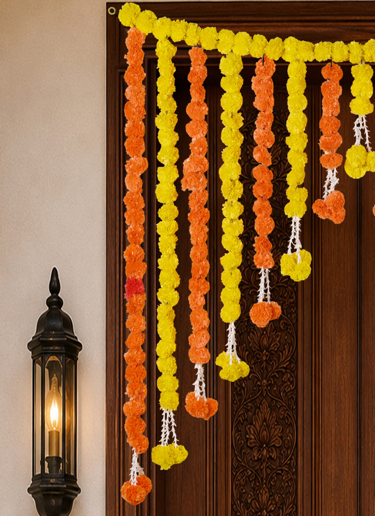 Madhoor 4 X Flower Backdrop Yellow Orange 4 Feet 1 Piece
