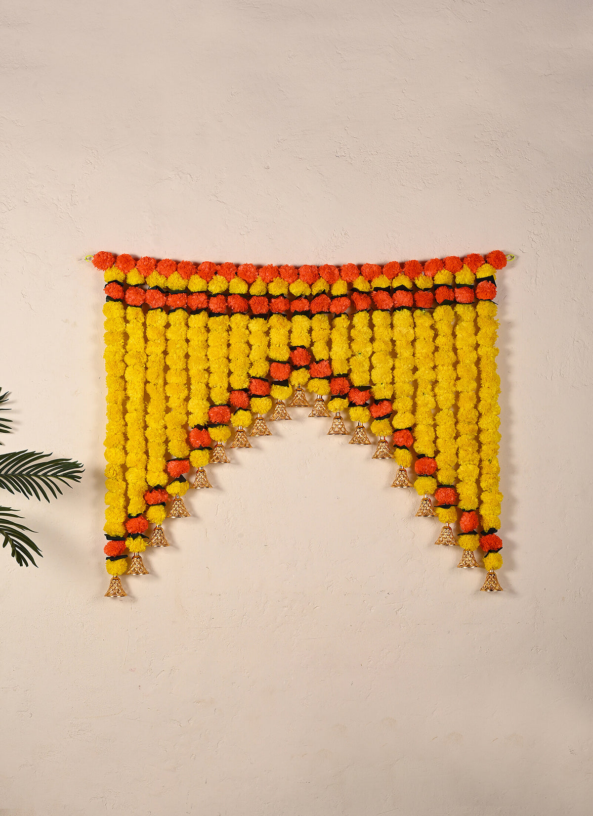 Madhoor Marigold Flower Backdrop Yellow Orange 1 Piece