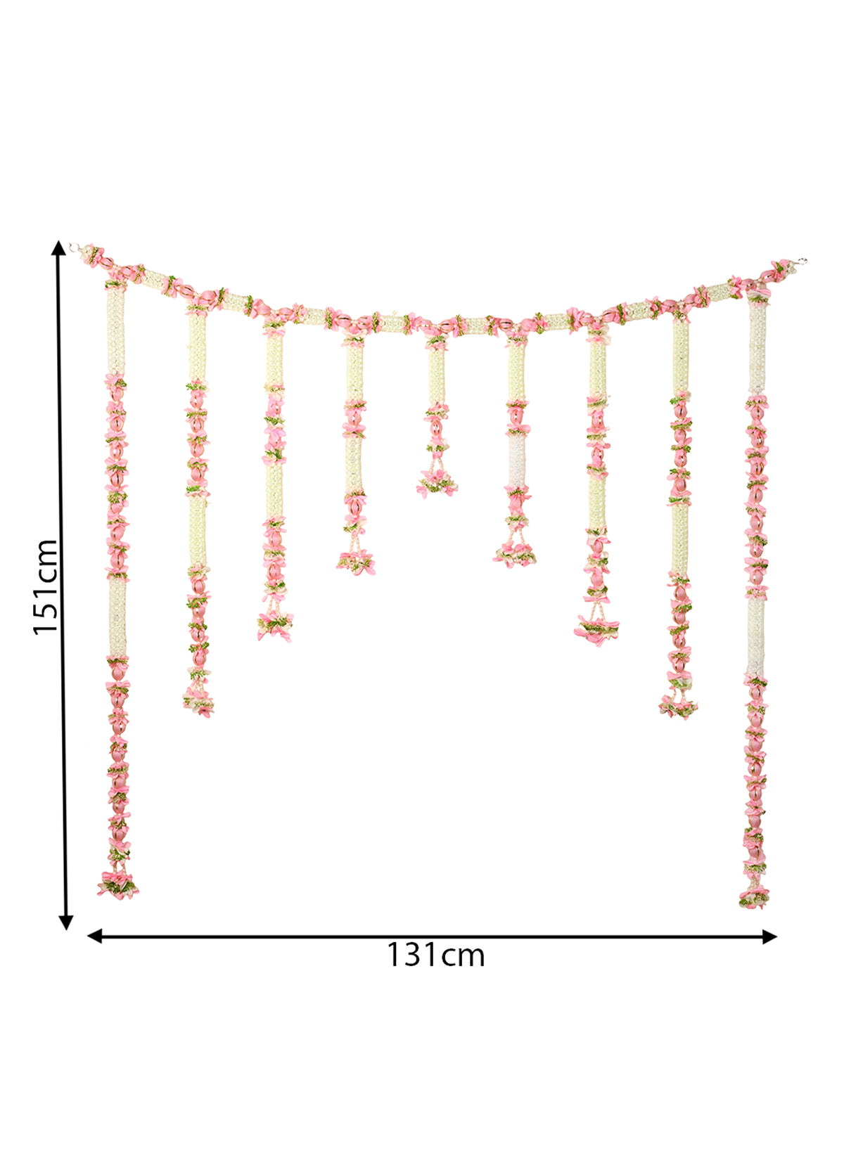 Madhoor Floral Flower Backdrop White Pink 5 Feet