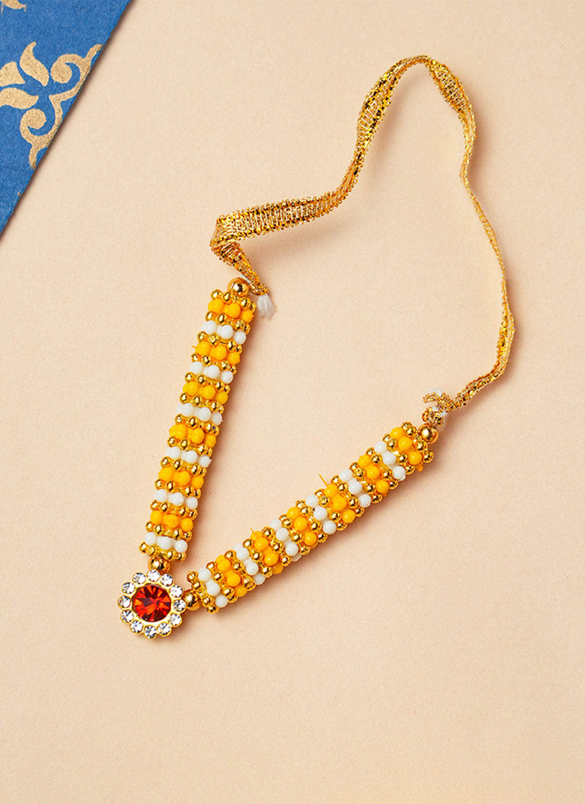 Madhoor Har Garland Floral Bead Yellow 3.5 Inches 1 Piece