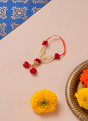 Madhoor Har Garland Pompom Red Ivory 1 Step 1 Piece