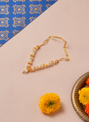 Madhoor Har Garland Stone Gold-Tone White 1 Step 1 Piece