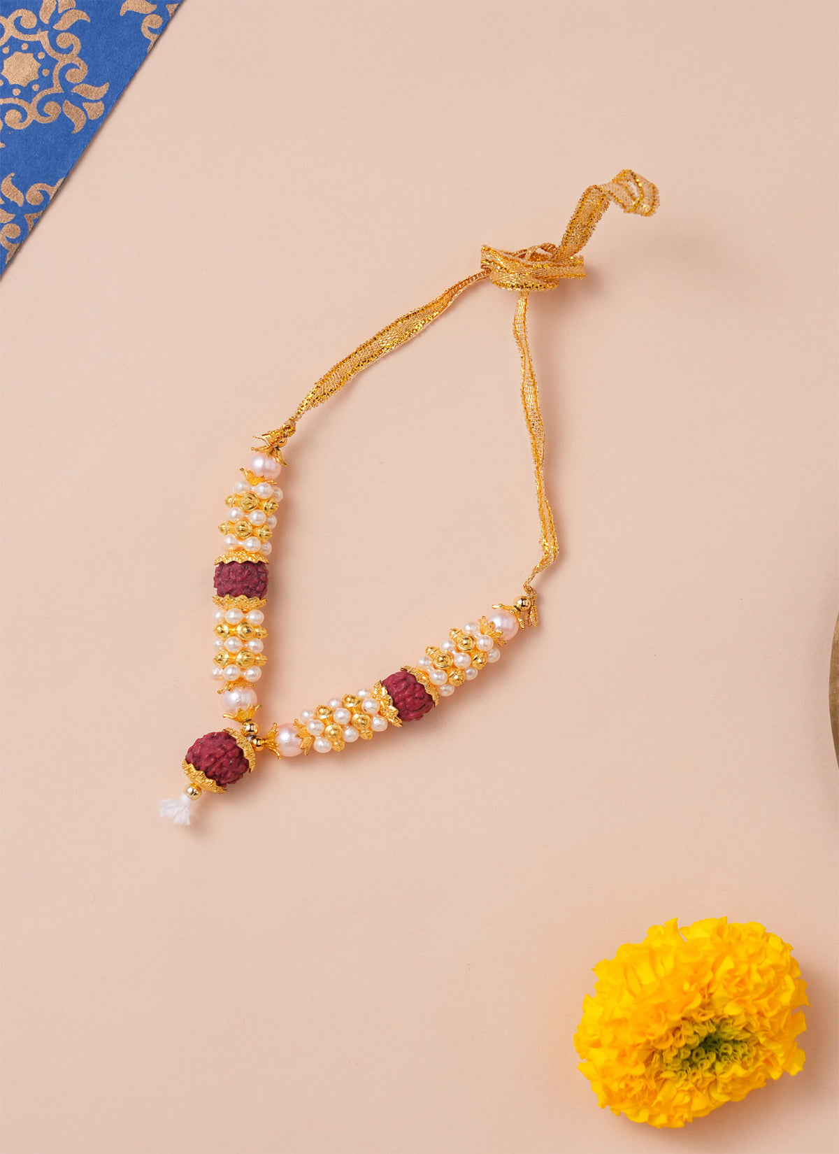 Madhoor Har Garland Rudraksha Pearl Brown Ivory 1 Step 1 Piece