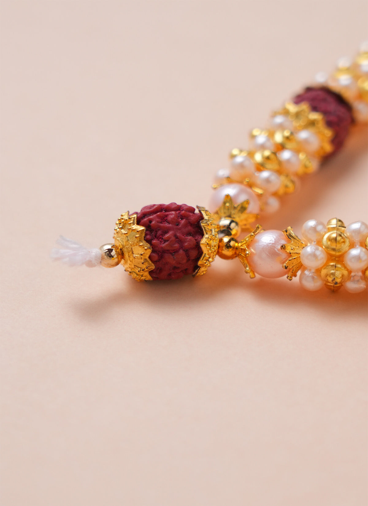 Madhoor Har Garland Rudraksha Pearl Brown Ivory 1 Step 1 Piece