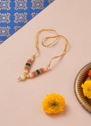 Madhoor Har Garland Pearl Bead Pink Green 1 Step 1 Piece
